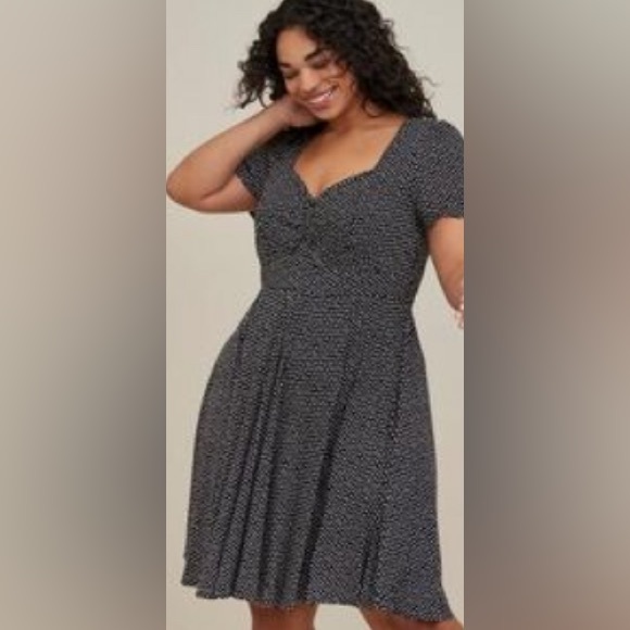 Torrid - Polka Dot Challis Skater Dress - Picture 2 of 6